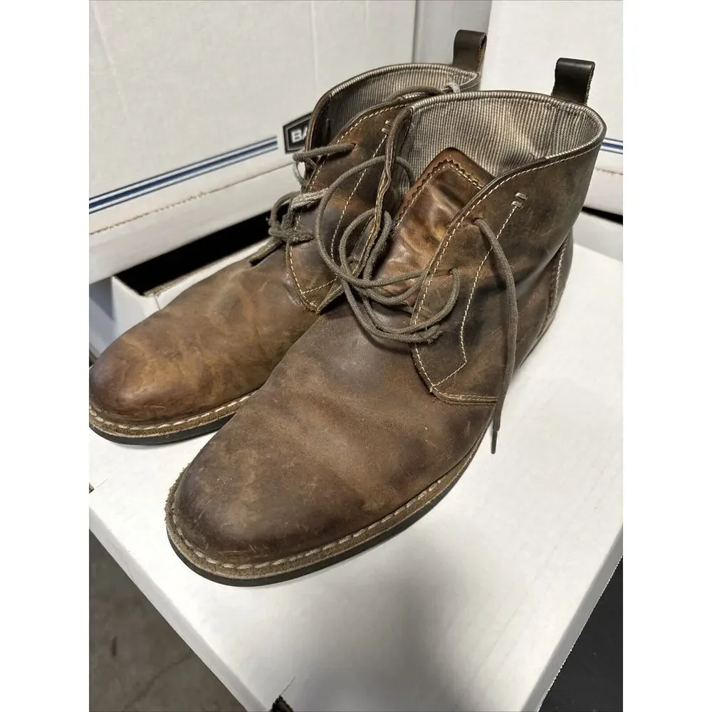 Penguin Boots Mens 12 Brown Leather Desert Merle 3 Eyelet Rubber Sole Chukka